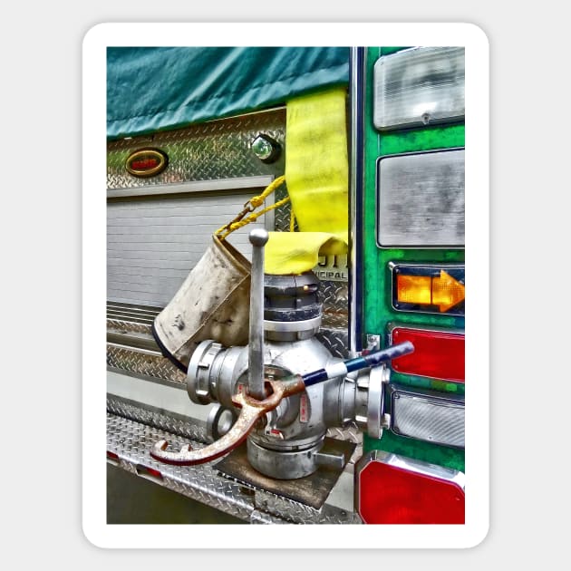 Fire Bucket and Yellow Fire Hose Sticker by SusanSavad